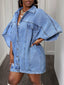 Oversized Batwing Sleeve Denim Top
