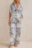 Printed Button Up Shirt and Pants Set