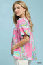 Umgee Paisley Print Puff Sleeve Top