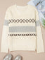 Contrast Stitch Detail V Neck Drop Shoulder Sweater