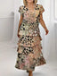 Ruffle Layered Printed Maxi Dress