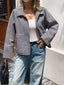 Oversized Collared Neck Zip-Up Jacket