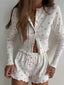 Floral Print Ribbed Knit Top and Shorts Lounge Set