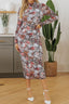 Printed Long Sleeve Midi Slim Dress