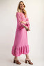 Celeste Full Size Textured Ruffle Hem Modest Dress Plus Size