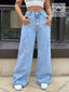 Wide Leg Wash Jeans