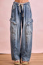 BiBi Baggy Barrel Jeans With Cargo Pockets