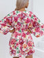 Floral Print Layered Ruffle Hem Mini Dress
