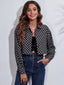 Button Down Printed Cropped Jacket