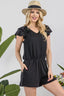 Celeste Full Size Rib Rumper with Flutter Sleeves Plus Size