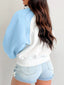 Color Block Snap Buttons Sweatshirt