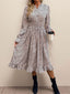 Ruched Ruffled Leopard Long Sleeve Dress