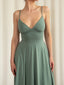 V-Neck Midi Cami Dress with Pockets