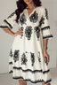 Printed Half Sleeve Knee Length Dress