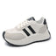 Side Striped Lace Up Platform Athletic Sneakers