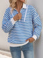 Striped Quarter Zip Long Sleeve Hoodie