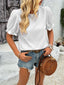 Round Neck Puff Sleeve Blouse