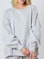 Pearl Embellished Bow Long Sleeve Sweatshirt