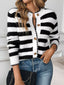 Striped Button-Up Long Sleeve Cardigan