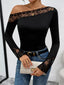 Lace Trim One Shoulder Bodysuit