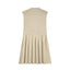 Pleated Round Neck Sleeveless Mini Dress