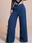 Lace-Up Wide Leg Jeans