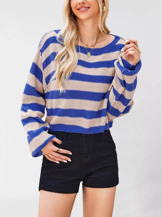 Striped Dropped Shoulder Sweater