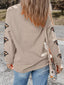 Gobble Corded Ribbed Thanksgiving Turkey Sequin Patched Sleeve Sweatshirt