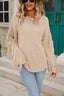 Fringe Round Neck Dropped Shoulder Sweater