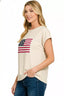 Zenana Full Size US Flag Round Neck Short Sleeve T-Shirt Plus Size