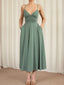 V-Neck Midi Cami Dress with Pockets