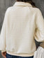 Textured Half Button Collared Sweatshirt