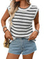 Striped Knit Round Neck Sweater Vest
