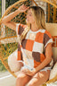 BiBi Color Block Checkered Sweater Vest