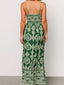 Printed V-Neck Maxi Cami Dress