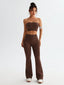 Tube Top and High Waist Flare Pants Active Set