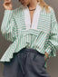 Stripe Half Zip Long Sleeve Swing Top