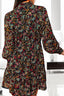 Printed Notched Long Sleeve Dress