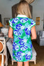 Printed Ruffled Sleeve Mini Dress