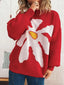 Flower Dropped Shoulder Sweater