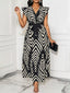 Plus Size Chevron Print Wrap Maxi Dress