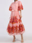 Button Front Puff Sleeve Dress