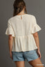 Umgee Floral Lace Trimmed Detail Half Sleeve Babydoll Top