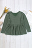 Peplum V-Neck Long Sleeve T-Shirt