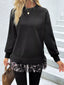 Camouflage Hem Detail Round Neck Sweatshirt