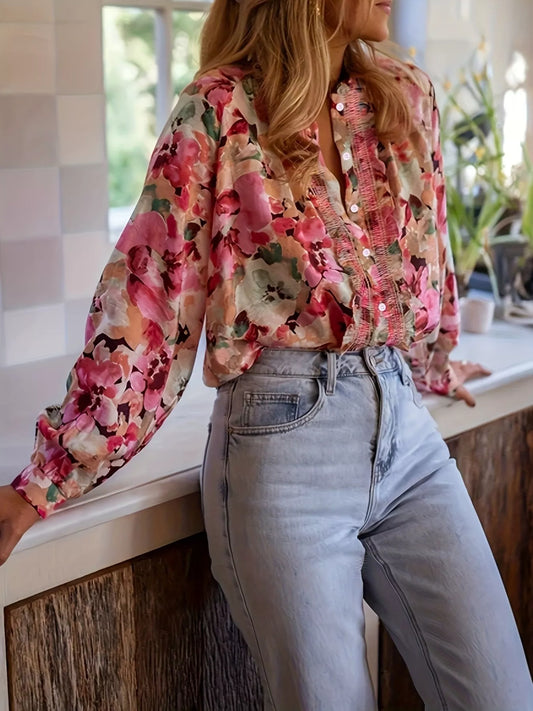 Floral Print Button Up Shirt