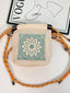 Embroidered Crossbody Bag with Rope Strap