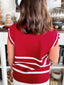 Striped Zip-Up Collar Sweater Vest