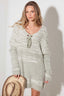 Thinkable Mixed-Stitch Front Tie Sweater Dress