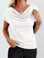 Cowl Neck Short Sleeve Blouse